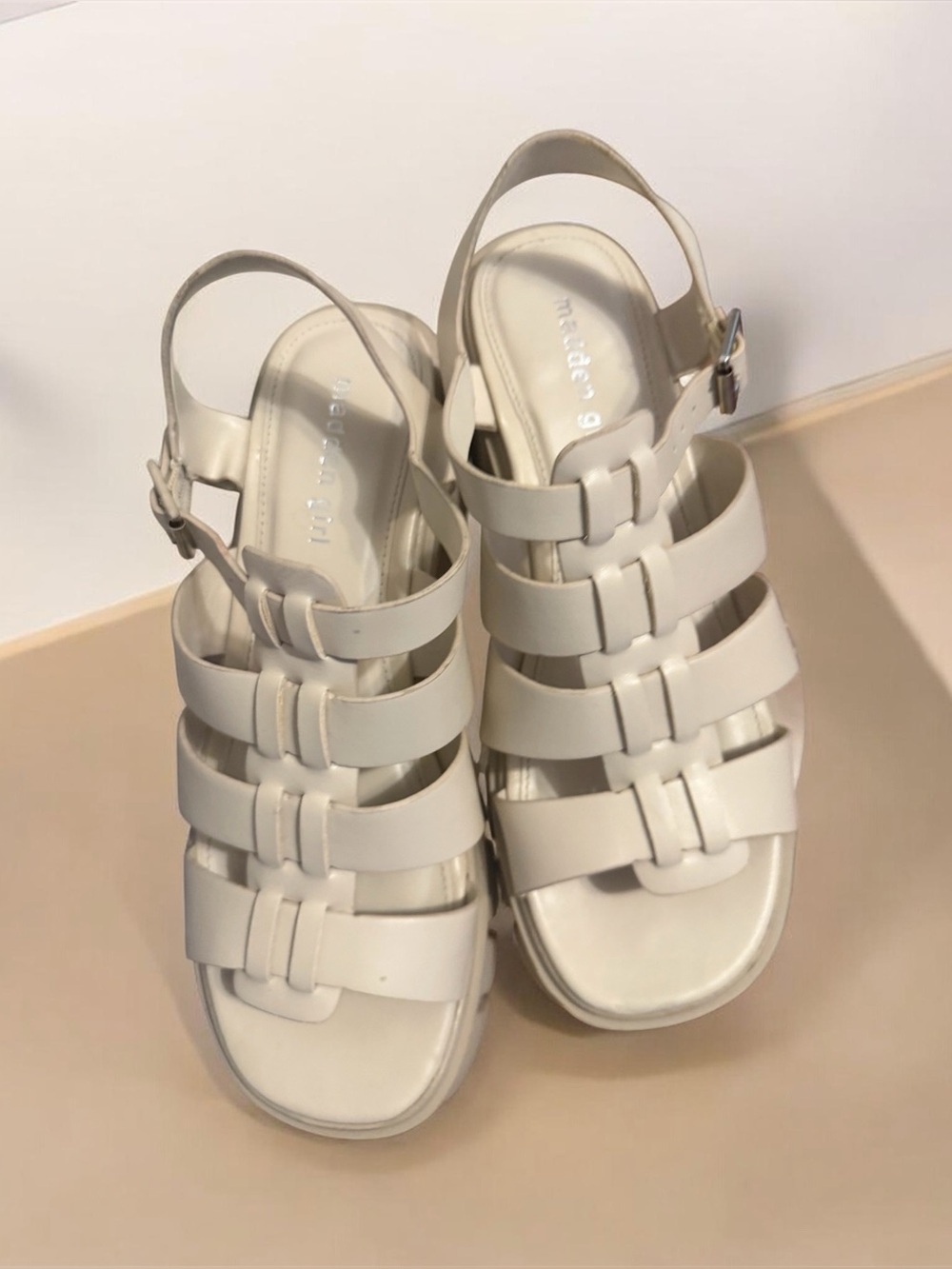 Madewell White Chunky Platform Espadrille Sandals